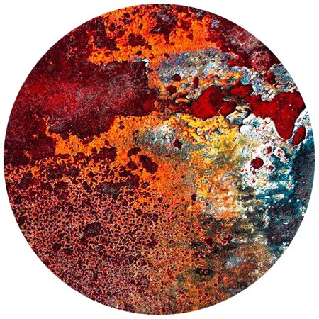 Safavieh 3 x 3 ft. Glacier Round Rug; Red & Orange GLA124Q-3R